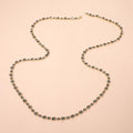 Round Stone Cluster Link Tennis Chain Long Necklace