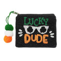 LUCKY DUDE Message Sequin Sunglasses Beaded Mini Pouch Bag