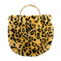 Solid Faux Fur Tote Crossbody Bag