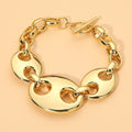 Stainless Steel Chunky Mariner Link Chain Toggle Bracelet