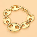 Stainless Steel Chunky Mariner Link Toggle Bracelet