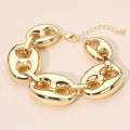 Puffy Metal Mariner Link Statement Bracelet