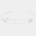 White Gold Dipped Metal Triple Triangle End Bracelet