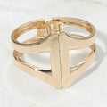 Geometric Metal Hinged Bangle Bracelet