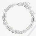 White Gold Dipped Metal Hardware Link Chain Bracelet