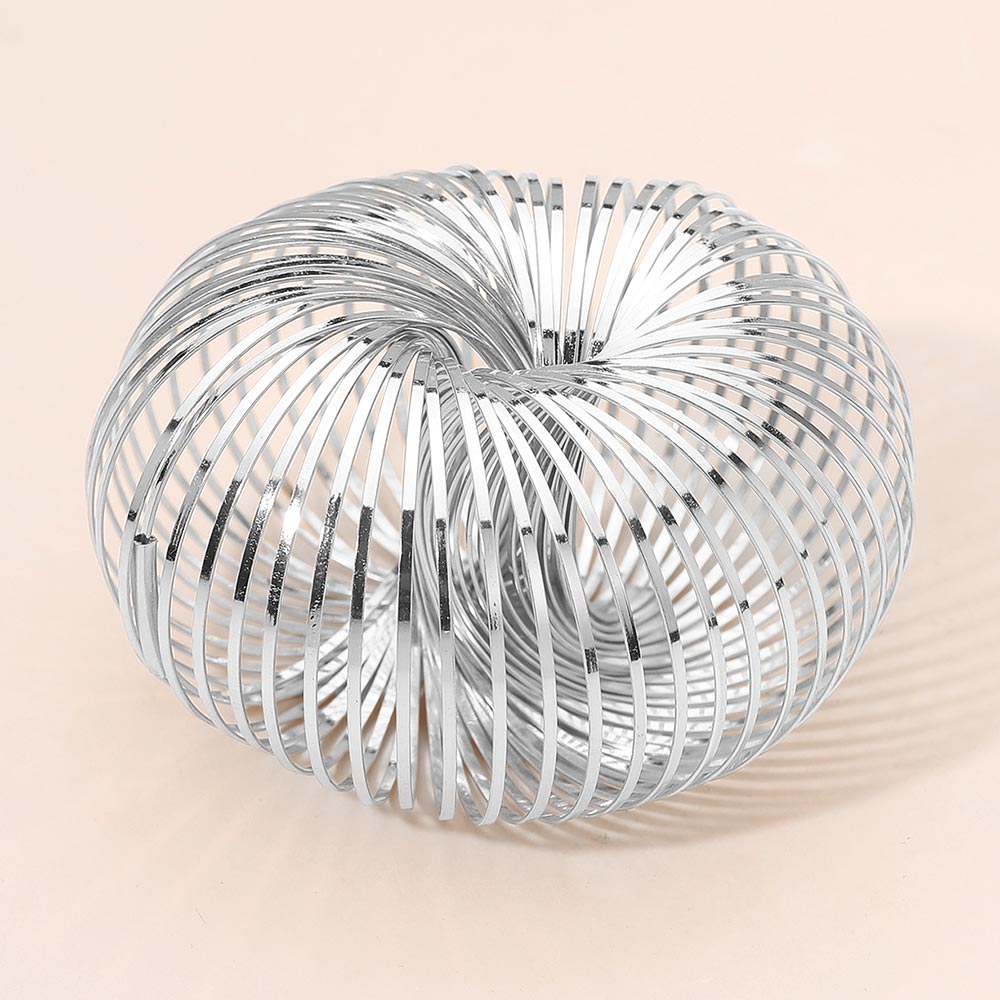 Modern Metal Cage Spiral Adjustable Statement Bracelet