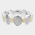 Antique Patterned Metal Oval Bracelet