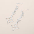 Textured Metal Floral Link Drop Earrings