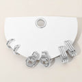 3Pairs - Textured Metal Mini Hoop Earrings