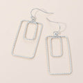 Geometric Rectangle Double Frame Drop Earrings