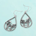 Seahorse Accented Open Teardrop Dangle Earrings
