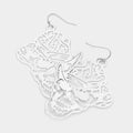 Brass Metal Cutout Skull Dangle Earrings