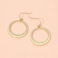 Textured Metal Hoop Drop Dangle Earrings