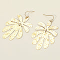 Splash Metal Leaf Link Dangle Earrings