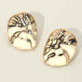 Hammered Metal Organic Shape Plate Earrings