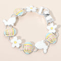 Enamel Easter Bunny Egg Flower Link Magnetic Bracelet