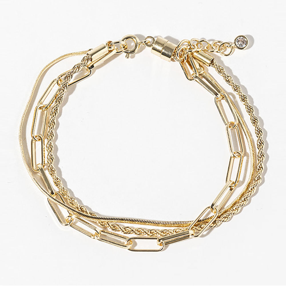 Gold Dipped Layered Chain Bracelet