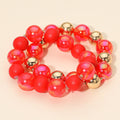 2PCS - Chunky Ball Beaded Stretch Multi Layered Bracelets