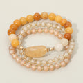 3PCS - Semi Precious Stone Beaded Stretch Bracelets