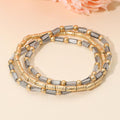 3PCS - Faceted Tube Beaded Stretch Multi Layered Bracelets