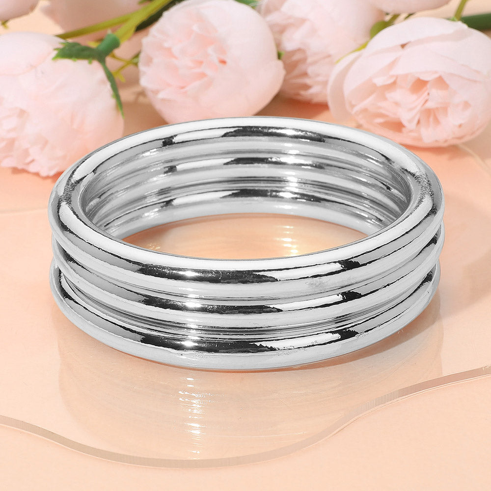 3PCS - Glossy Metal Bangle Multi Layered Bracelets
