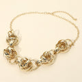 Abstract Textured Metal Interlocking Ball Link Necklace