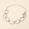 Stainless Steel Bold Oval Link Toggle Necklace
