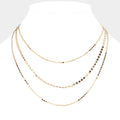 Metal Chain Triple Layered Necklace