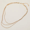 Triple Layered Brass Chain Necklace