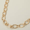 Hammered Metal Oval Link Necklace