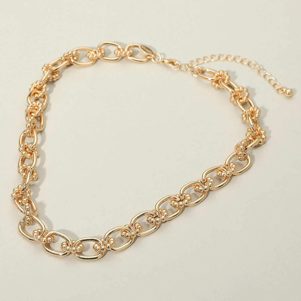 Bubble Floral Link Chain Necklace