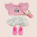 Mini Doll Cartoon Print Top Jeans Shoes Bag Outfit Set