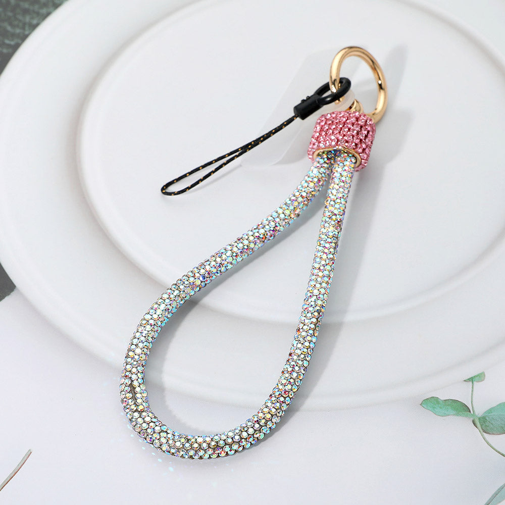 Bling Studded Phone Strap Keychain Bag Charm