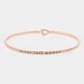 "Bless this woman" Thin Brass Metal Hook Bracelet