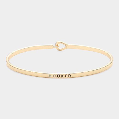 "Hooked" Thin Brass Metal Hook Bracelet