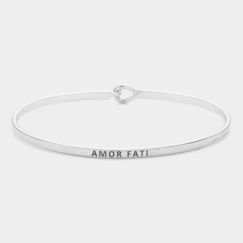 "Amor Fati" Thin Brass Metal Hook Bracelet