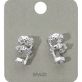 Stone Paved Triple Hoop Cuff Earrings