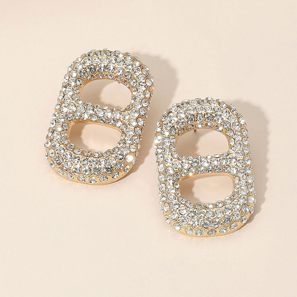 Bold Rhinestone Paved Statement Earrings