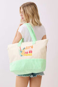 SIPS ABOUT TO GO DOWN Letter Terry Tote Bag