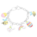 Enamel Honey Bee Rainbow Bunny Easter Egg Toggle Bracelet