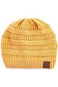 C.C Cotton Washed Ribbed Beanie
