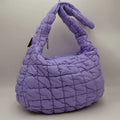Quilted Puffer Hobo Shoulder Bag with Matching Padded Strap