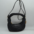 Sculptural Multi-Cord Crescent Bag with Wrapped Knot Details