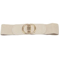 Double Half Open Circle Buckle Stretch Belt