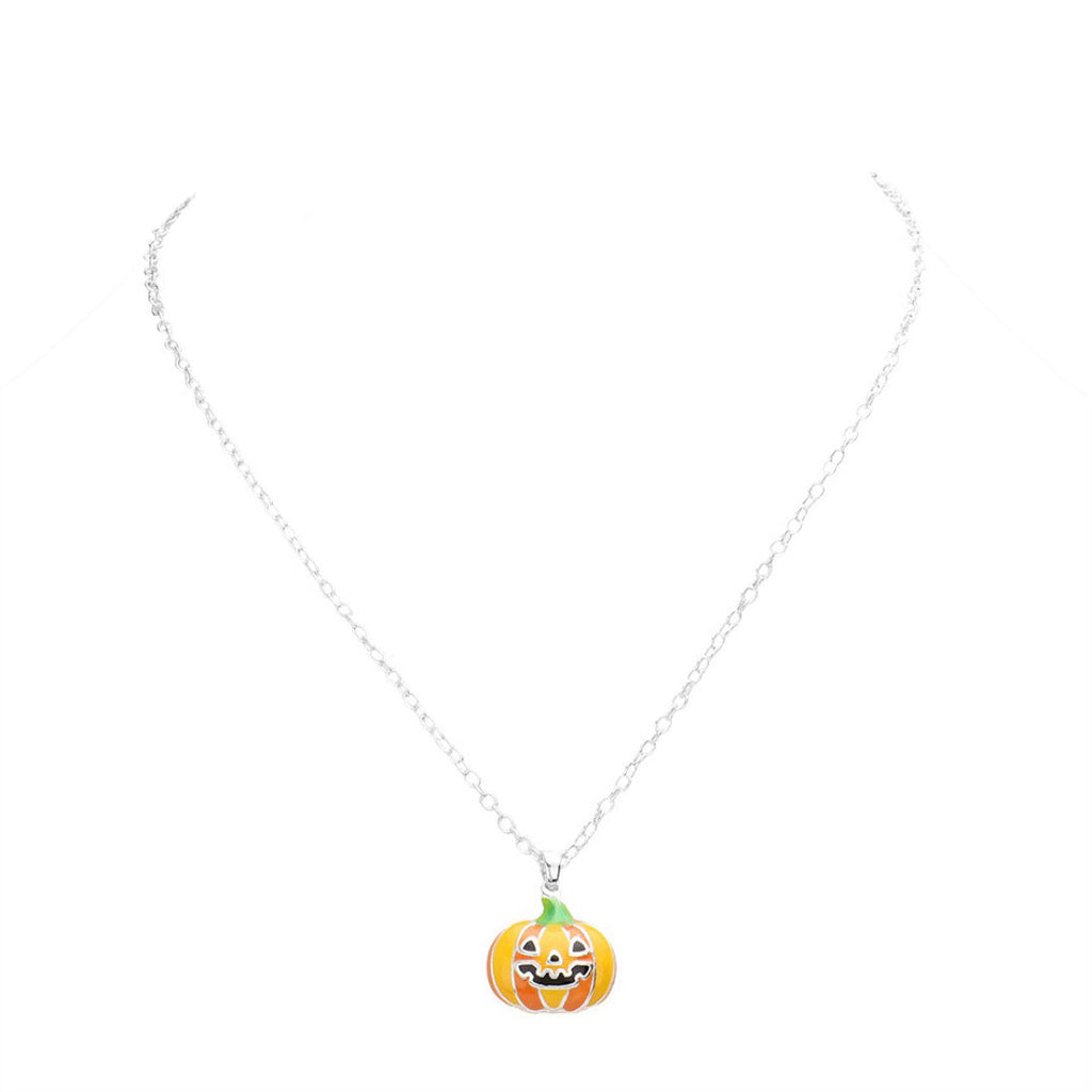 Enamel Pumpkin Pendant Necklace