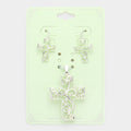Filigree Metal Cross Pendant Set