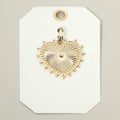 Textured Metal Sunburst Heart Pendant