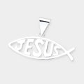 JESUS Message Metal Ichthys Pendant