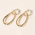 Sculptural Metal Drop Pin Catch Earrings