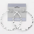 Hammered Metal Pin Catch Hoop Earrings